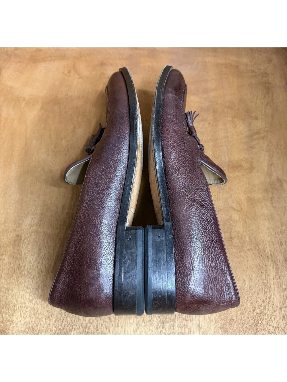 Allen Edmonds Perugia Tassel Loafers Mens 11 D Burgundy Pebbled Leather Shoes - Picture 7 of 11